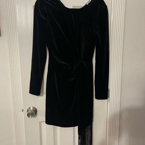 Belle Badglry Mischka Velvet Dress in size 4, black.